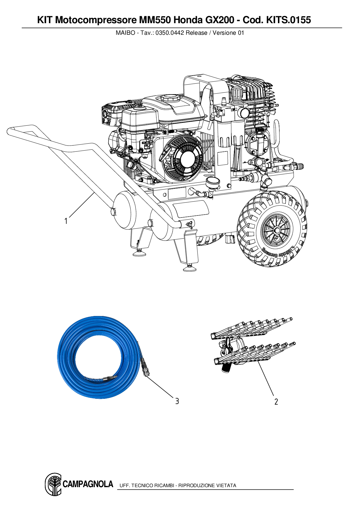 KITS.0155_KIT Motocompressore MM550 Honda GX200